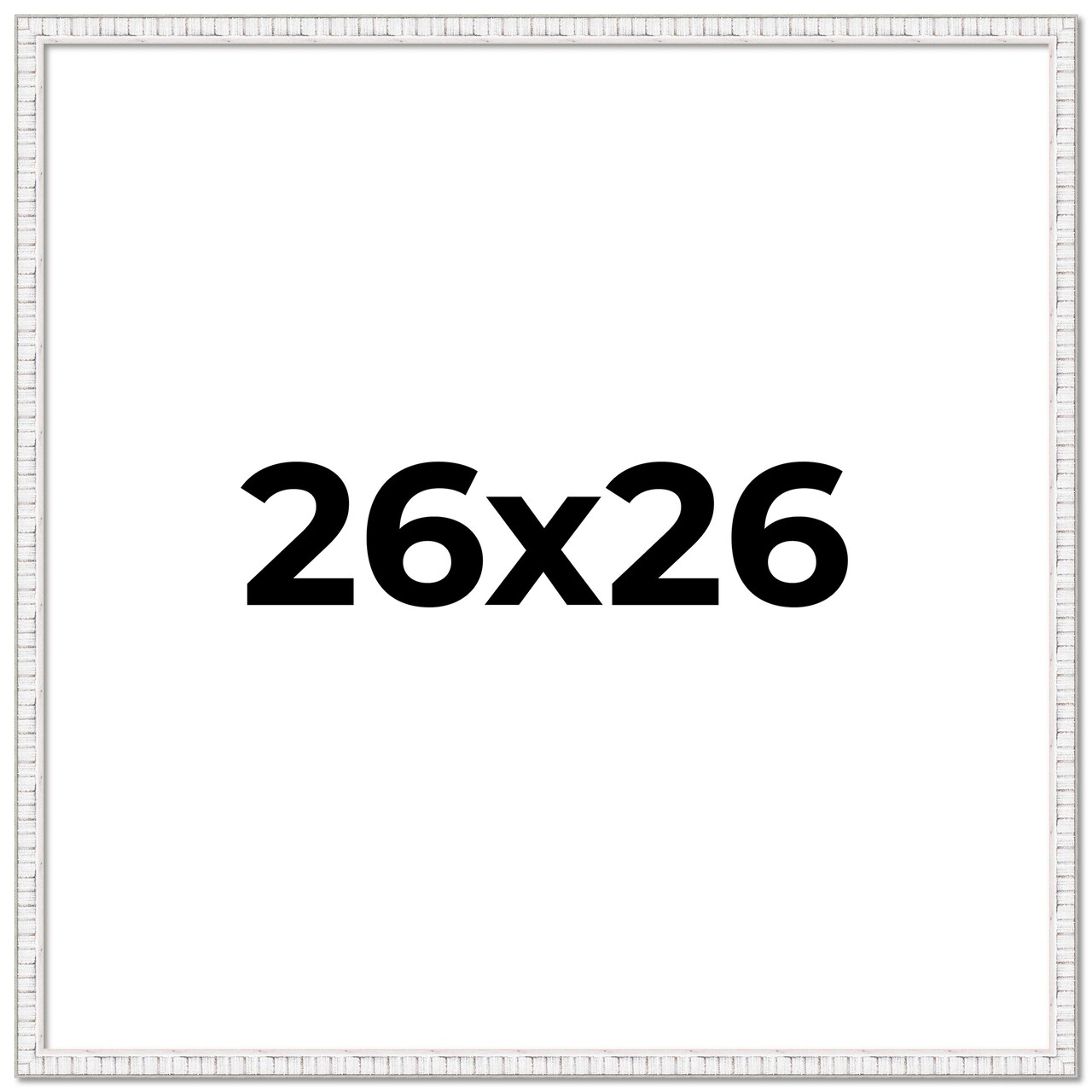 Square Textured White Picture Frame - UV Acrylic, Foam Board Backing, Hanging Hardware